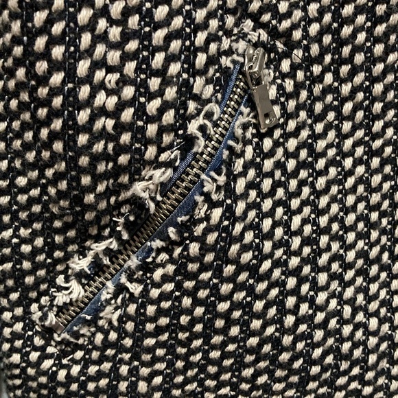 Gap Collarless Frayed Raw Edge Tweed Full Zip Blazer Jacket size 8 EUC! - Picture 9 of 16
